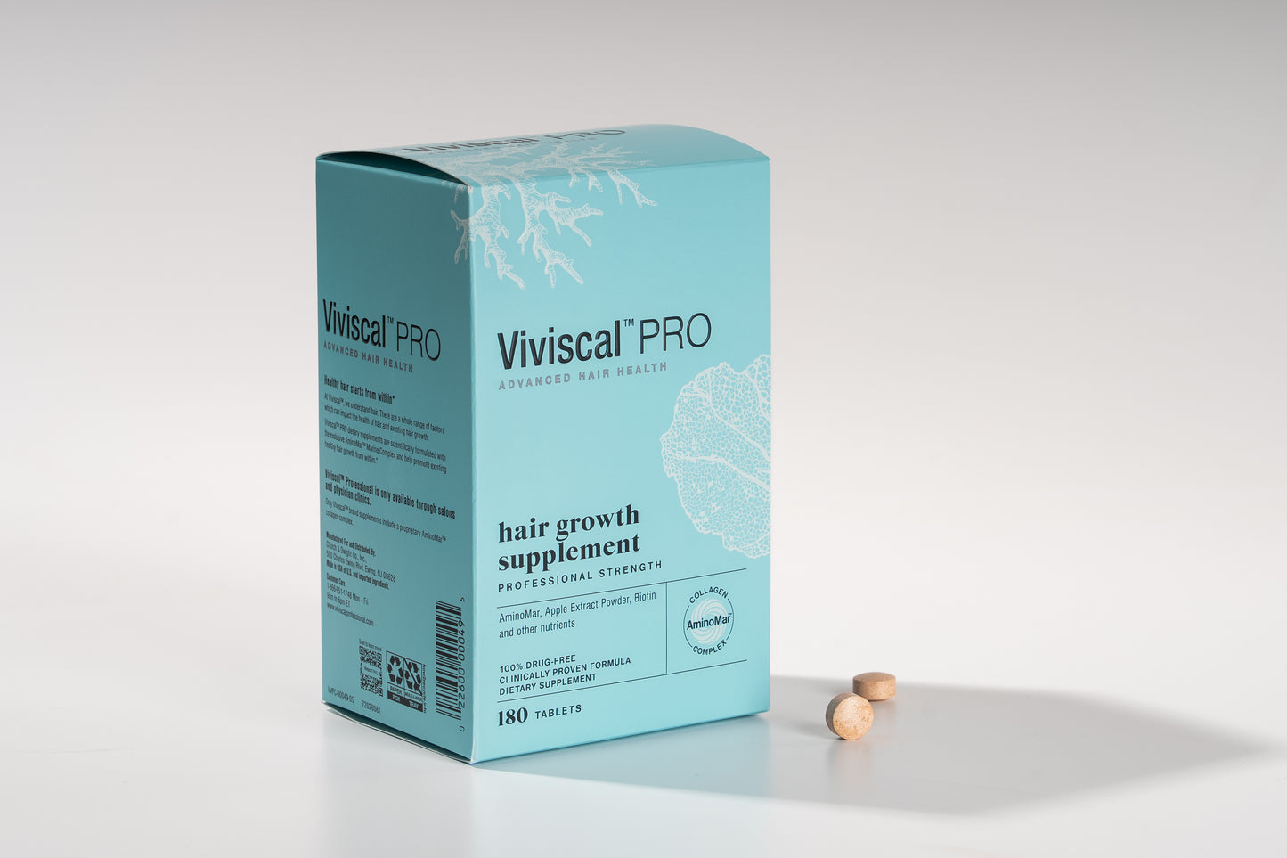 Viviscal PRO Hair Nutrition Formula Bundle - 180 Tablets with Dry Shampoo, Brush & Accessories